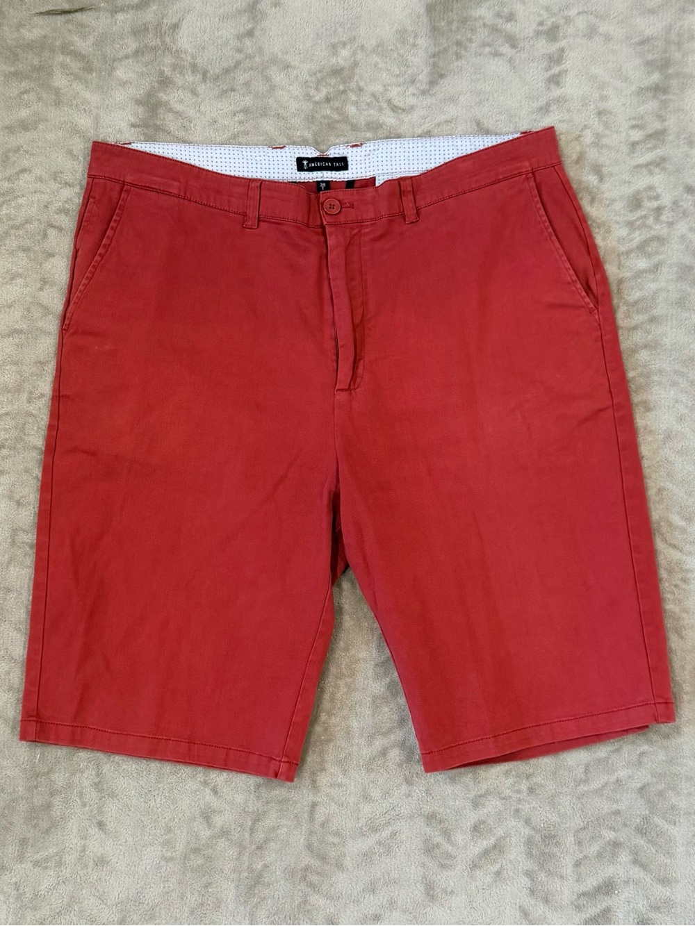 American Tall Rust Red Chino Shorts | 38 Tall | Preppy Casual Summer Fit